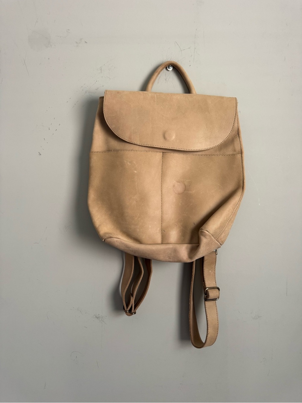 Women’s Able Tan Leather Backpack - Minimal Everyday Bag